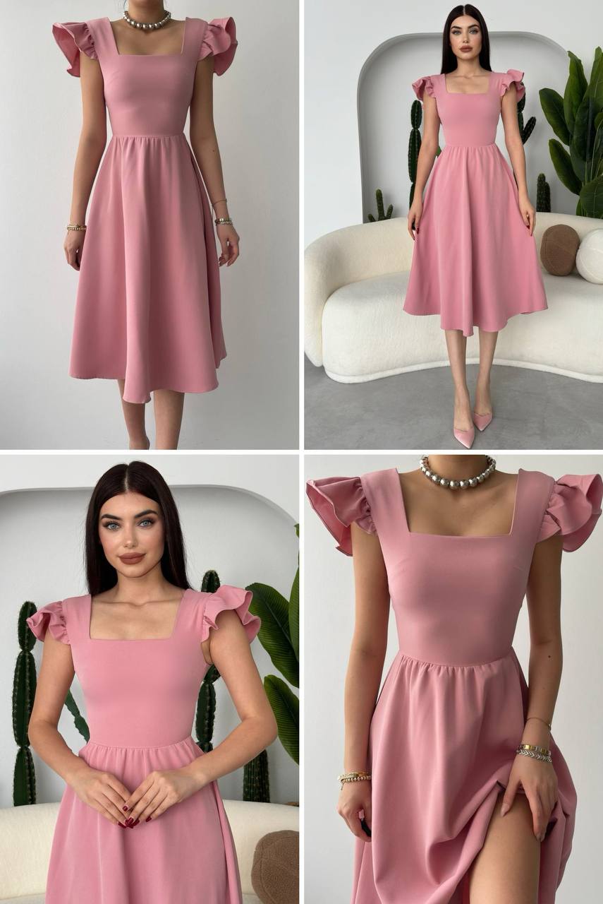 Rosa Rüschenkleid