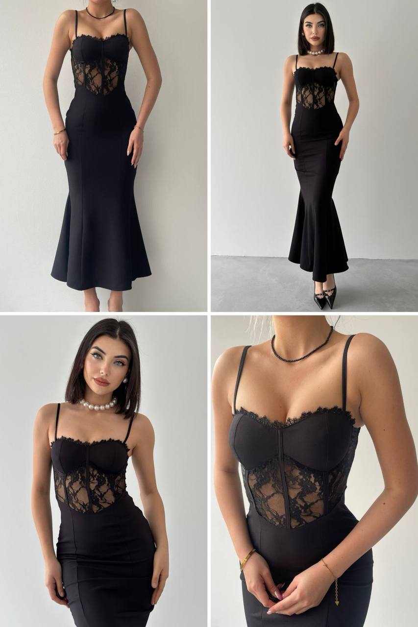 Vintage Spitzenkleid mit Spaghettiträger