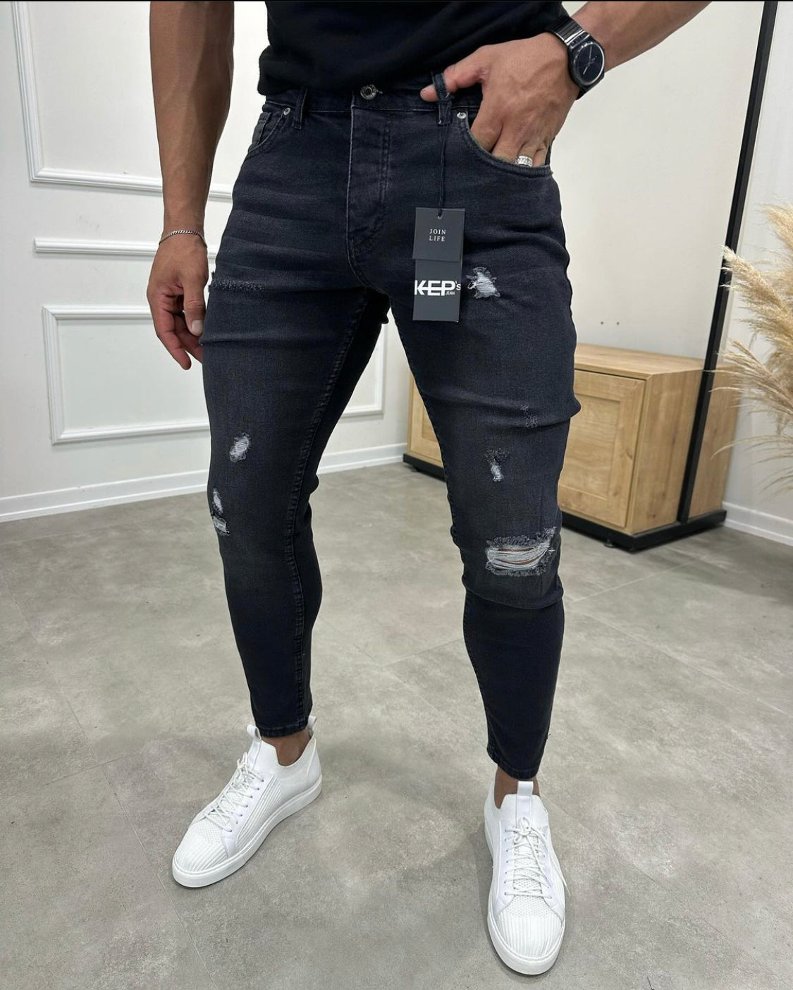 Schwarze Slim Fit Jeans